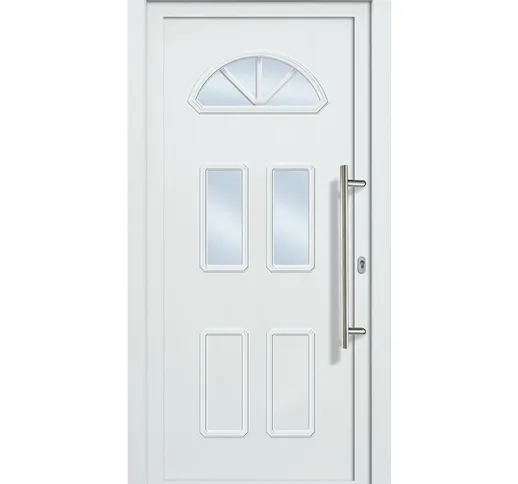 Porte d'ingresso principali classico modello B6 dentro: bianco, al di fuori: bianco larghe...