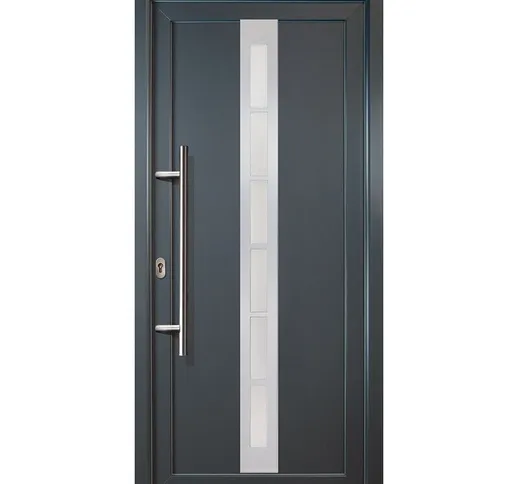 Porte d'ingresso principali classico modello C22 dentro: bianco, al di fuori: titanio larg...