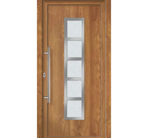 Porte d'ingresso principali esclusive modello 851 dentro: bianco, al di fuori: golden oak...