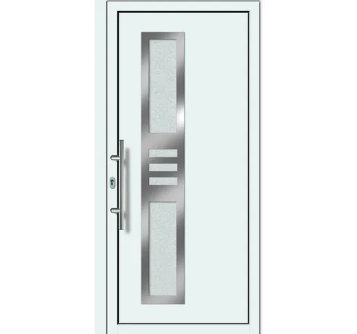 Porte d'ingresso principali esclusive modello 853 dentro: bianco, al di fuori: bianco larg...