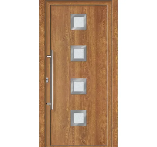 Porte d'ingresso principali esclusive modello 884 dentro: bianco, al di fuori: golden oak...