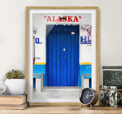 Poster con cornice - Alaska Blue Bar Dimensione H×L: 55cm x 40cm, Colore cornice: Rovere