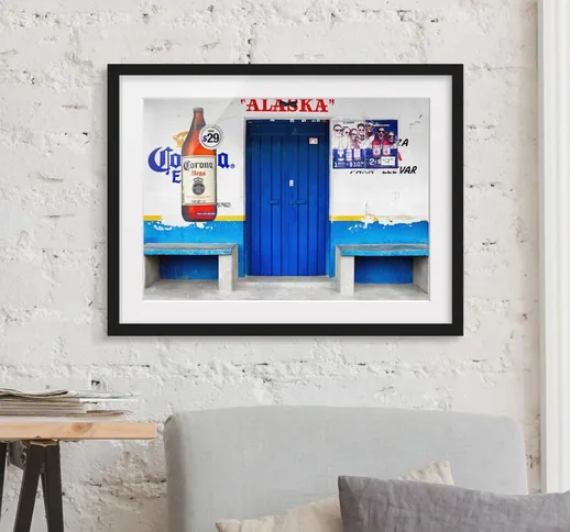 Poster con cornice - ALASKA Blue Bar Dimensione H×L: 40cm x 55cm, Colore cornice: Nero