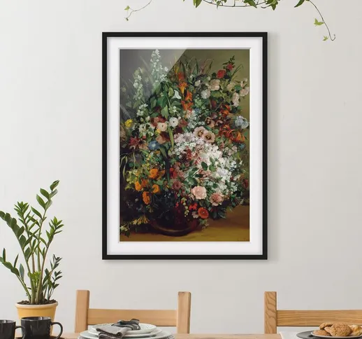 Poster con cornice - Gustave Courbet - Bouquet Of Flowers In A Vase Dimensione H×L: 40cm x...