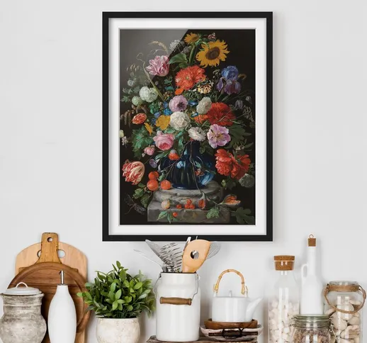 Poster con cornice - Jan Davidsz De Heem - Tulips, A Sunflower, An Iris And Other Flowers...