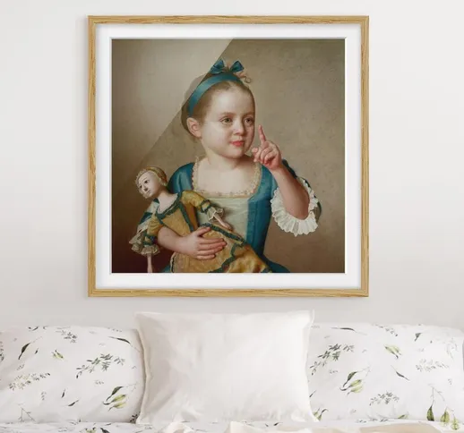 Poster con cornice - Jean Etienne Liotard - Ragazza con la bambola Dimensione H×L: 50cm x...
