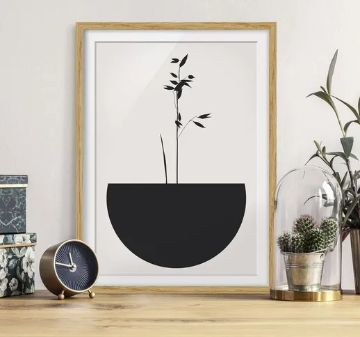 Poster con cornice - Mondo vegetale grafico - Morbida crescita Dimensione H×L: 55cm x 40cm...