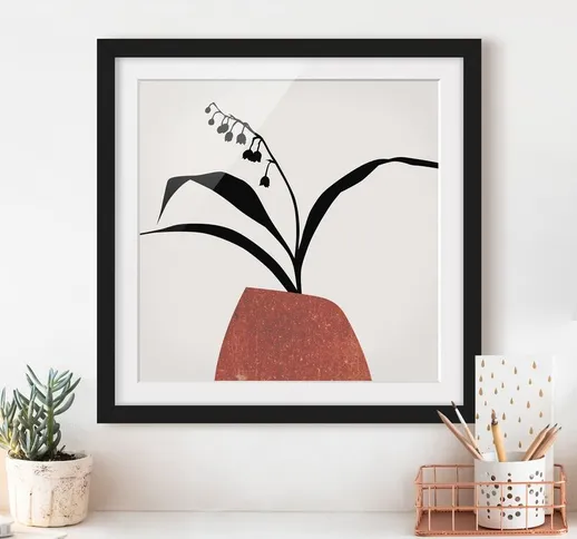 Poster con cornice - Mondo vegetale grafico - Mughetto Dimensione H×L: 50cm x 50cm, Colore...