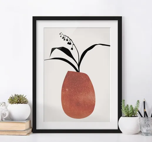 Poster con cornice - Mondo vegetale grafico - Mughetto Dimensione H×L: 55cm x 40cm, Colore...