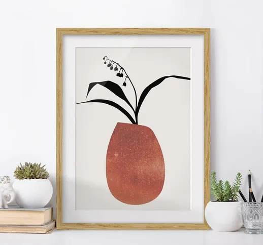 Poster con cornice - Mondo vegetale grafico - Mughetto Dimensione H×L: 100cm x 70cm, Color...