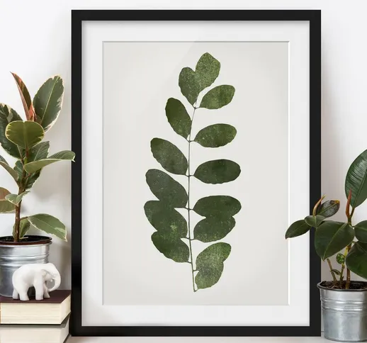 Poster con cornice - Mondo vegetale grafico - Verde scuro Dimensione H×L: 55cm x 40cm, Col...