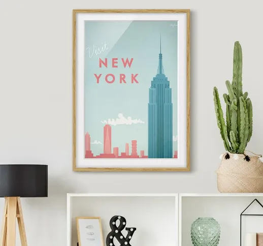 Poster con cornice - Poster Viaggi - New York Dimensione H×L: 100cm x 70cm, Colore cornice...