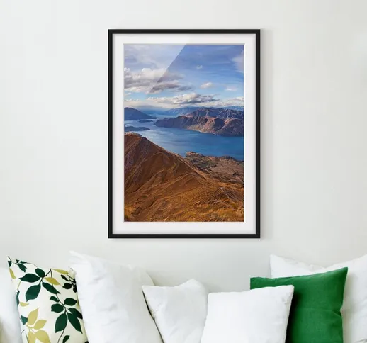 Poster con cornice - Roys Peak In New Zealand Dimensione H×L: 70cm x 50cm, Colore cornice:...