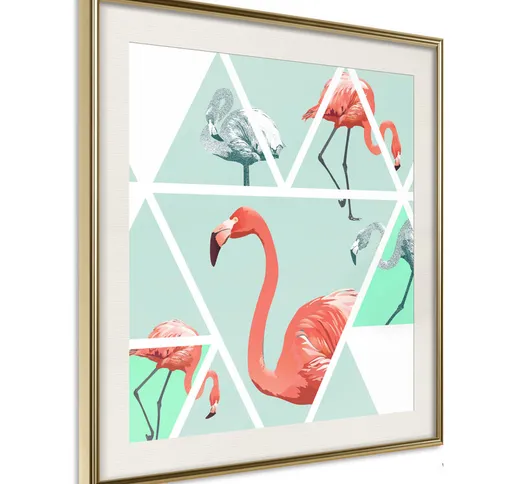 Poster - Geometric Flamingos - Square [Poster] - 50x50