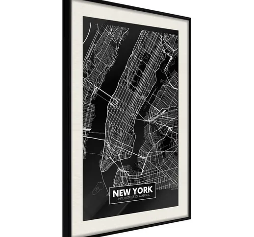 Poster - Negative Map: New York [Poster] - 20x30