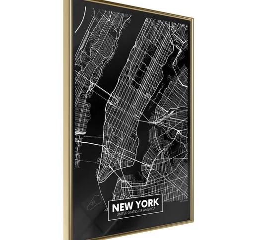 Poster - Negative Map: New York [Poster] - 20x30