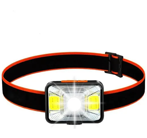Potente torcia frontale [1 pz], torcia frontale a led ricaricabile tramite usb 150 lumen 5...