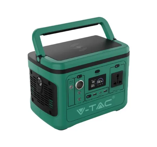 V-tac - Power station portatile 500W con batteria al litio 568Wh, ricaricabile con aliment...