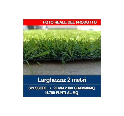 Prato erba sintetica moquette manto erboso giardino esterno h mt 2 verde 35894 14 mt