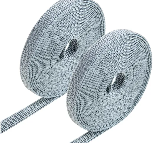 Confezione da 2 unità di nastro per mini tende in nylon grigio 14 mm x 5 m - Primematik