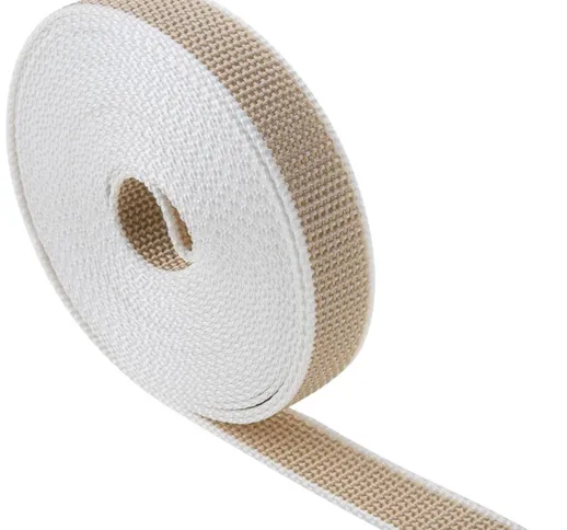 Nastro ideale per tende realizzato in nylon beige e bianco 22 mm x 6 m - Prixprime