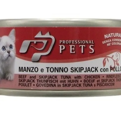 Professional Pet per Gatto da 70 gr | Manzo Tonno e Pollo
