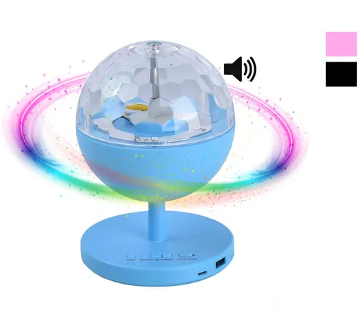 Proiettore a sfera luci LED RGB con bluetooth controllo remoto ricaricabile USB