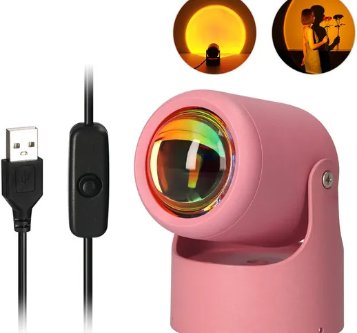 Happyshopping - Proiettore USB Lampada a LED Proiezione al tramonto Lampade da tavolo o da...