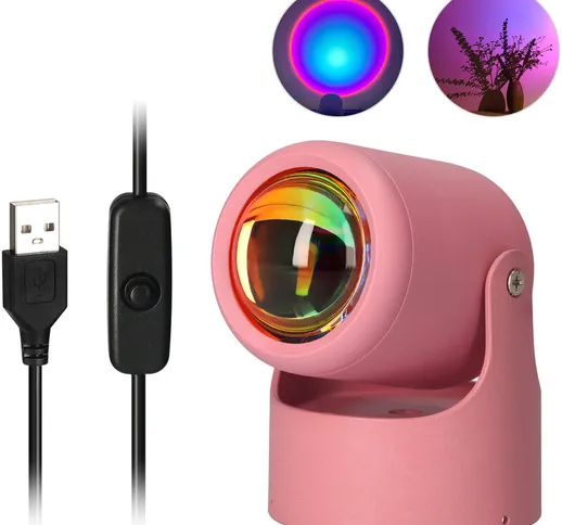 Proiettore USB Lampada a LED Proiezione arcobaleno Lampade da tavolo o da parete a LED Rot...