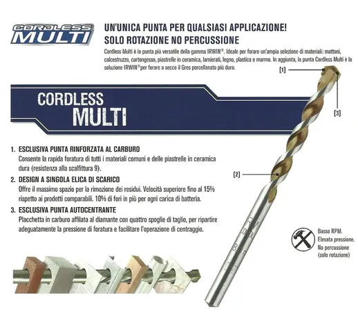 Punta cilindrica per foratura muro CORDLESS MULTI Serie Joran  | 14 Ø