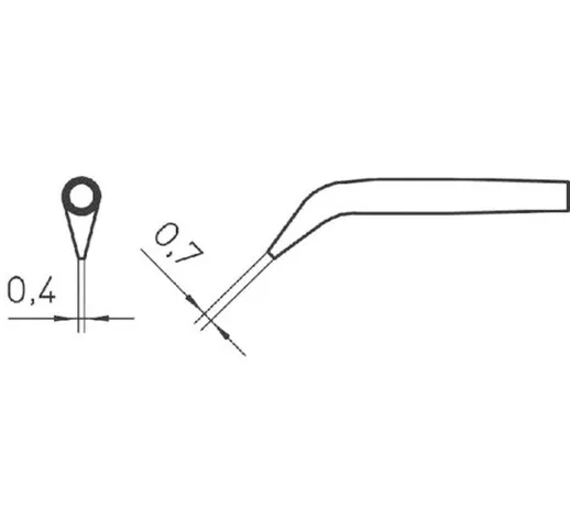 Punta di saldatura Forma tonda, taglio sbieco 45° RTW2 Dimensione 0.7 mm Contenuto 1 pz. T...