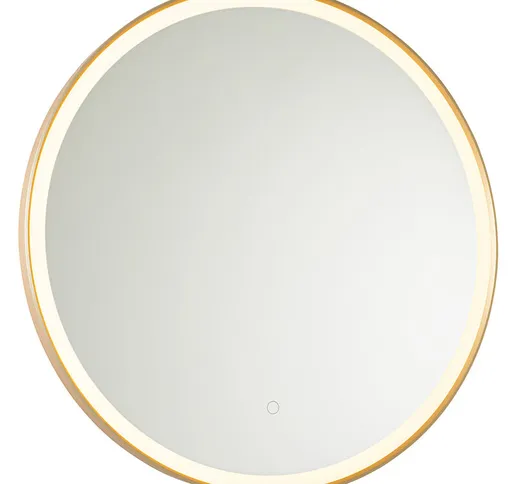 Qazqa - Illuminazione per specchio miral - Moderno - Vetro,Alluminio - Oro - Tondo (non so...