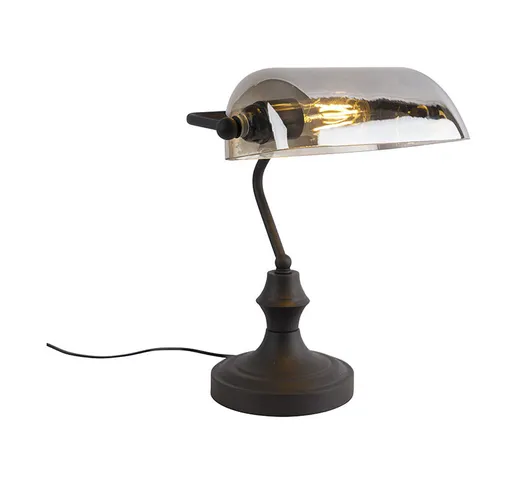  Lampade da tavolo banker - Classico - Vetro,Acciaio - Nero - Alltri Max. 1 x Watt
