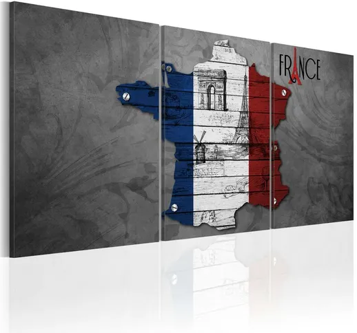 Quadro stampa su tela - All about France | 120x60