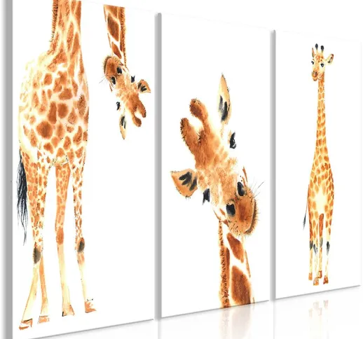 Quadro stampa su tela - Funny Giraffes (3 Parts) | 120x60