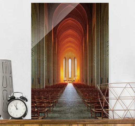 Quadro in vetro - Chiesa di Grundtvig a Copenhagen - Verticale 3:2 Dimensione H×L: 120cm x...