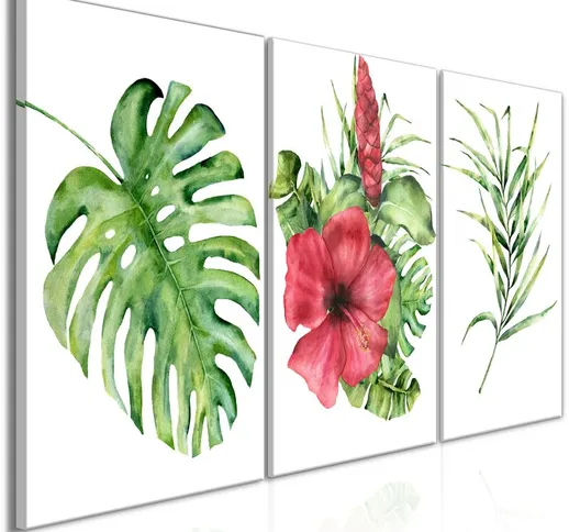 Quadro stampa su tela - Red Hibiscus (3 Parts) | 120x60