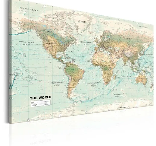 Quadro stampa su tela - World Map: Beautiful World | 120x80