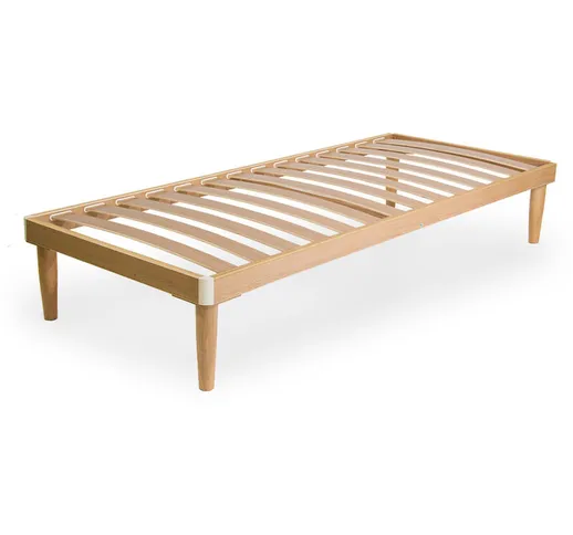 Rete letto in legno 100x185 altezza 52 cm 14 doghe in Faggio 100% prima scelta - Qualydorm