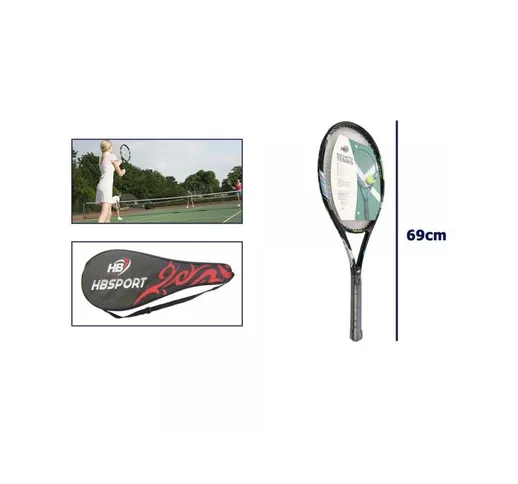 Trade Shop Traesio - Trade Shop - Racchetta Da Tennis 69 Cm Nera Resistente Allenamento Co...