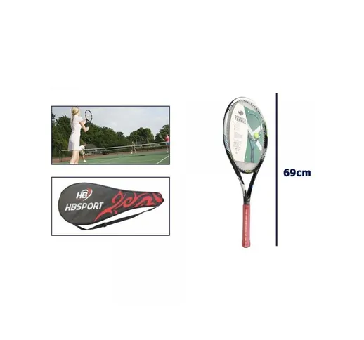 Trade Shop Traesio - Trade Shop - Racchetta Da Tennis 69cm Rossa Nera Resistente Allenamen...