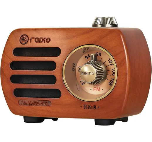 PRUNUS R-818 Radio in legno, radio portatile, altoparlante Bluetooth, mini radio FM, radio...