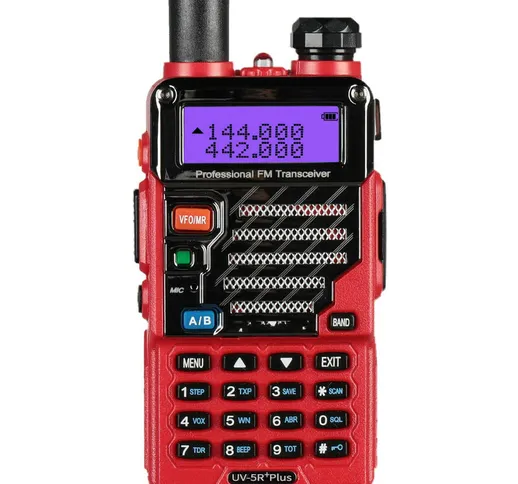 Radio UV-5R plus Qualette Walkie-Talkie VHF / UHF 2 m / 70 cm (rosso)