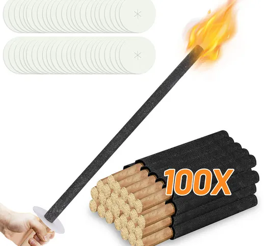 100x Torches de jardin Torches de cire Party Alliances pour amoureux Temps de combustion 9...