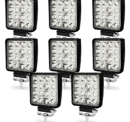 Randaco - 6 Fari 48W Quadrato Faretto Led Da Lavoro 16 Led Da 3W Di Profondità Auto Barca...