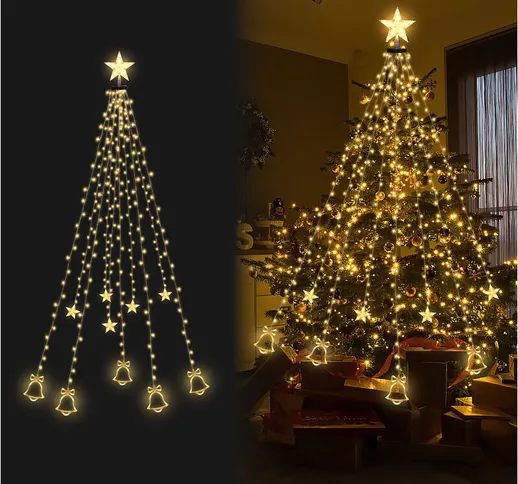 Led luci dell'albero di Natale 200 LEDs 2m all'aperto con anello Illuminazione albero di N...