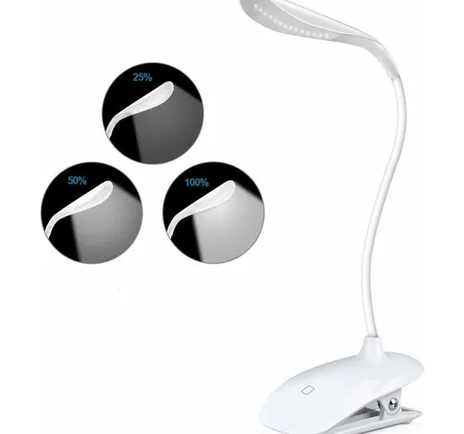 Zqyrlar - Reading Light, Reading Light 14 LED 3 Brightness Modes 360 ° Flexible Neck Recha...