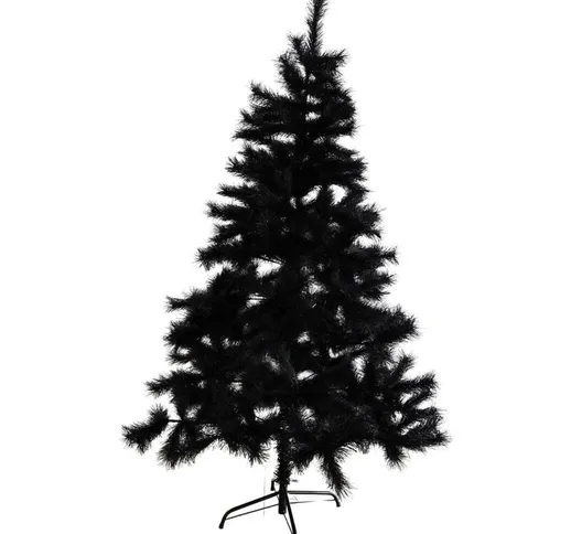 Rebecca Mobili Albero di Natale Alto Pino Abete Finto in Pvc Nero Folto Alto 180 cm da Int...