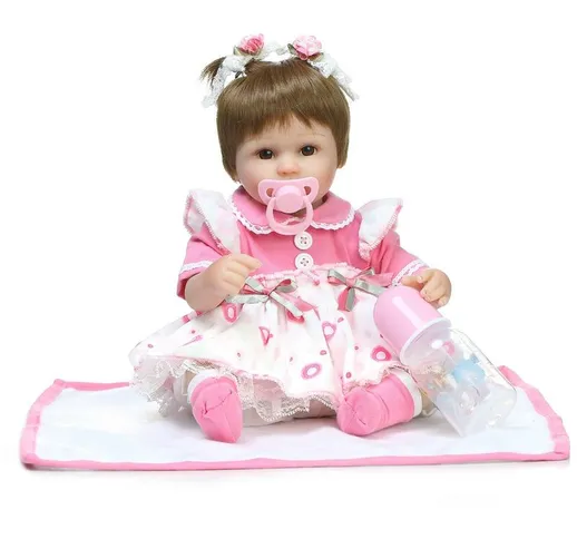 Reborn Baby Doll Girl 17' Real Life Babies Art Doll Corpo in tessuto morbido Ottimo per ba...