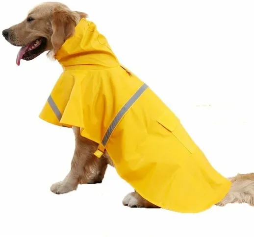 Regolabile impermeabile Coat Dog Pet con cappuccio riflettente impermeabile del cane Rain...